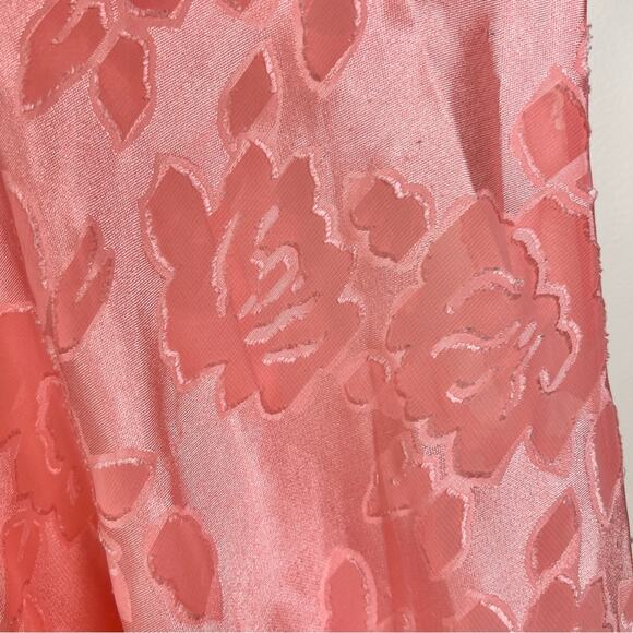 Vintage Victoria's Secret Gold Label Pink Floral Burnout Maxi Slip Dress M - Picture 4 of 5